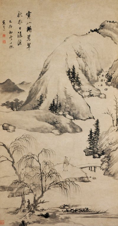 Bergkam tussen Brede Stromen door Cha Shibiao